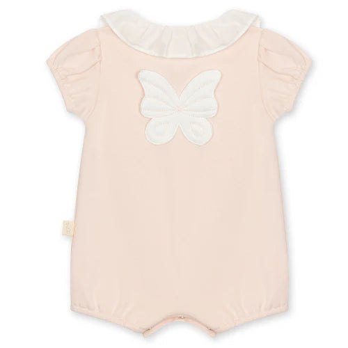 Baby Gi Peach Pink Cotton Butterfly Frill Romper