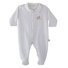 Baby Gi White & Blue Velour Rocking Horse Babygrow