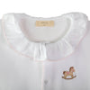 Baby Gi White & Pink Velour Rocking Horse Babygrow