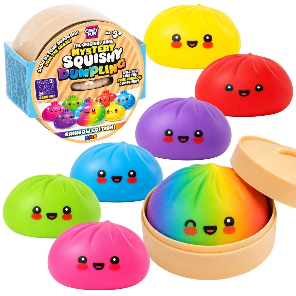 RMS Unisex Crazy Fun Mystery Rainbow Dumpling Squishy Toy