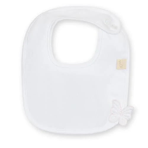 Baby Gi White Cotton Butterfly Bib