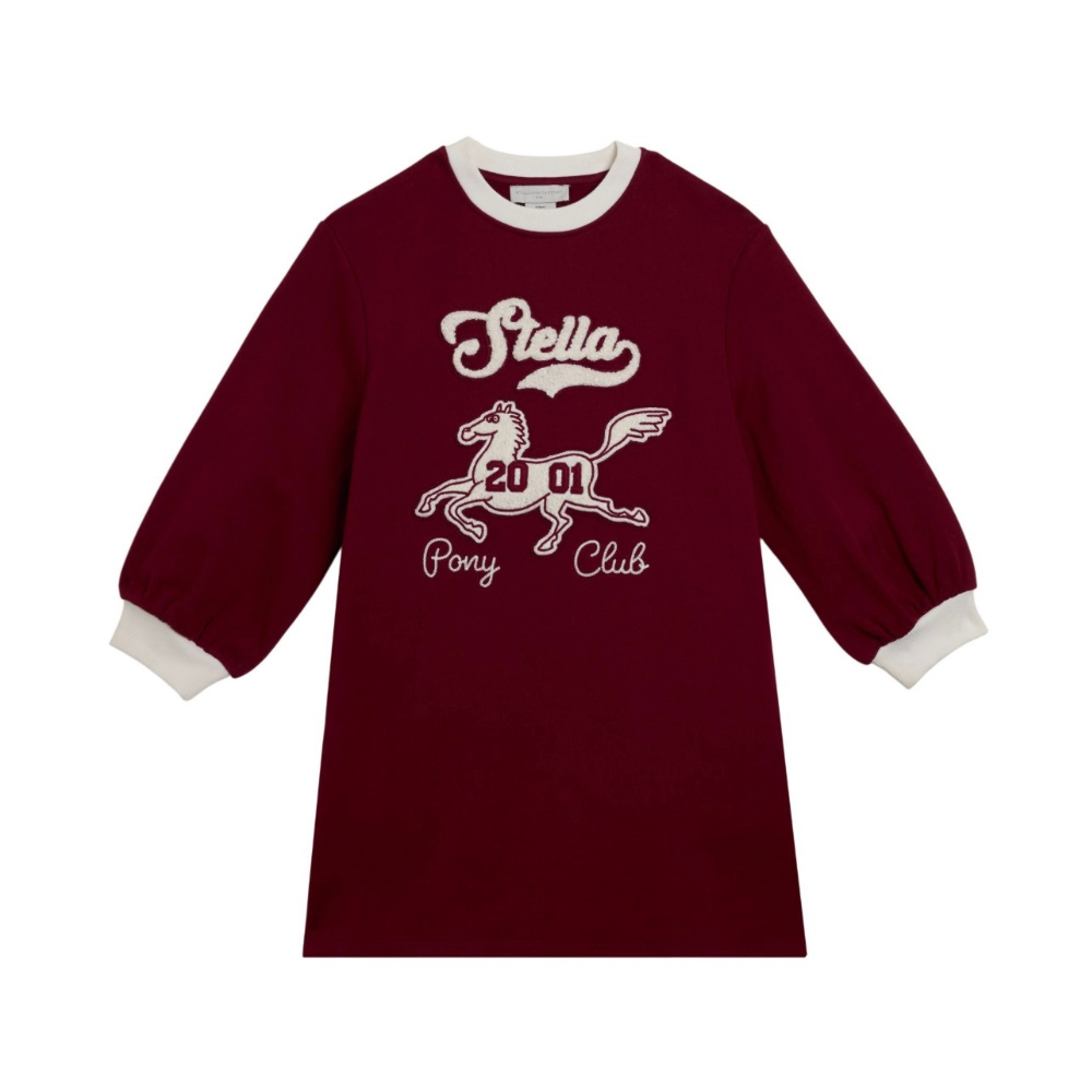 Stella McCartney Girls Burgundy Horse Dress