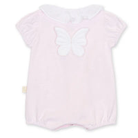 Baby Gi Pale Pink Cotton Butterfly Frill Romper