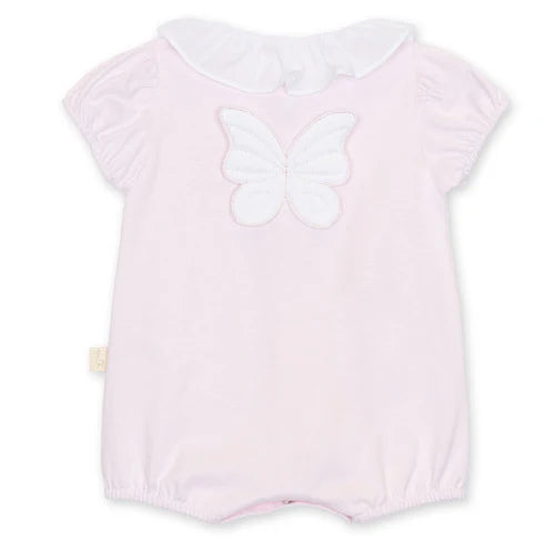 Baby Gi Pale Pink Cotton Butterfly Frill Romper