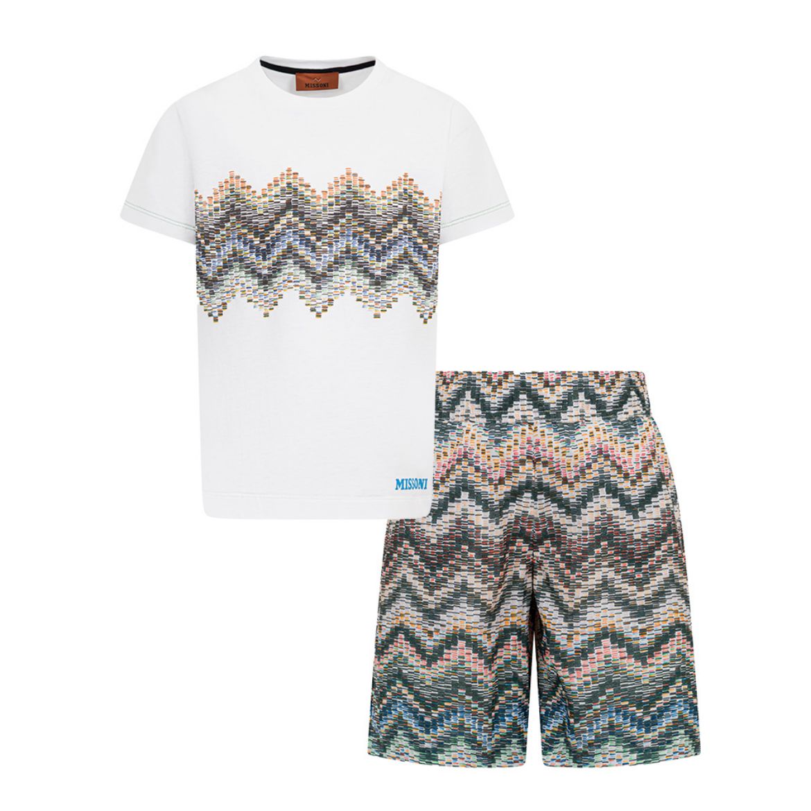 SS26 Missoni Multicoloured Chevron Swim Shorts Set