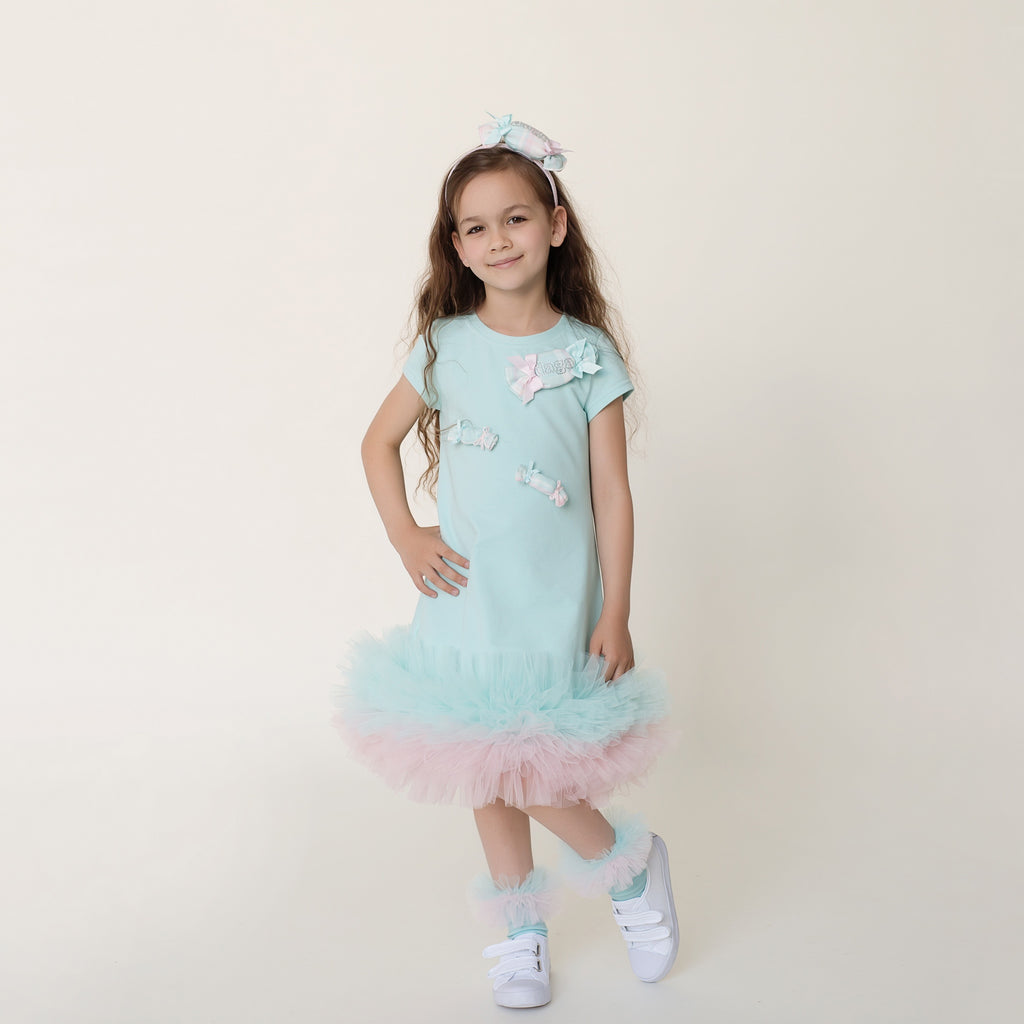 SS23 Daga Turquoise & Pink Sweets Tulle Dress