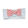 SS23 Little A GENESIS Bright White & Coral Checked Bow Headband