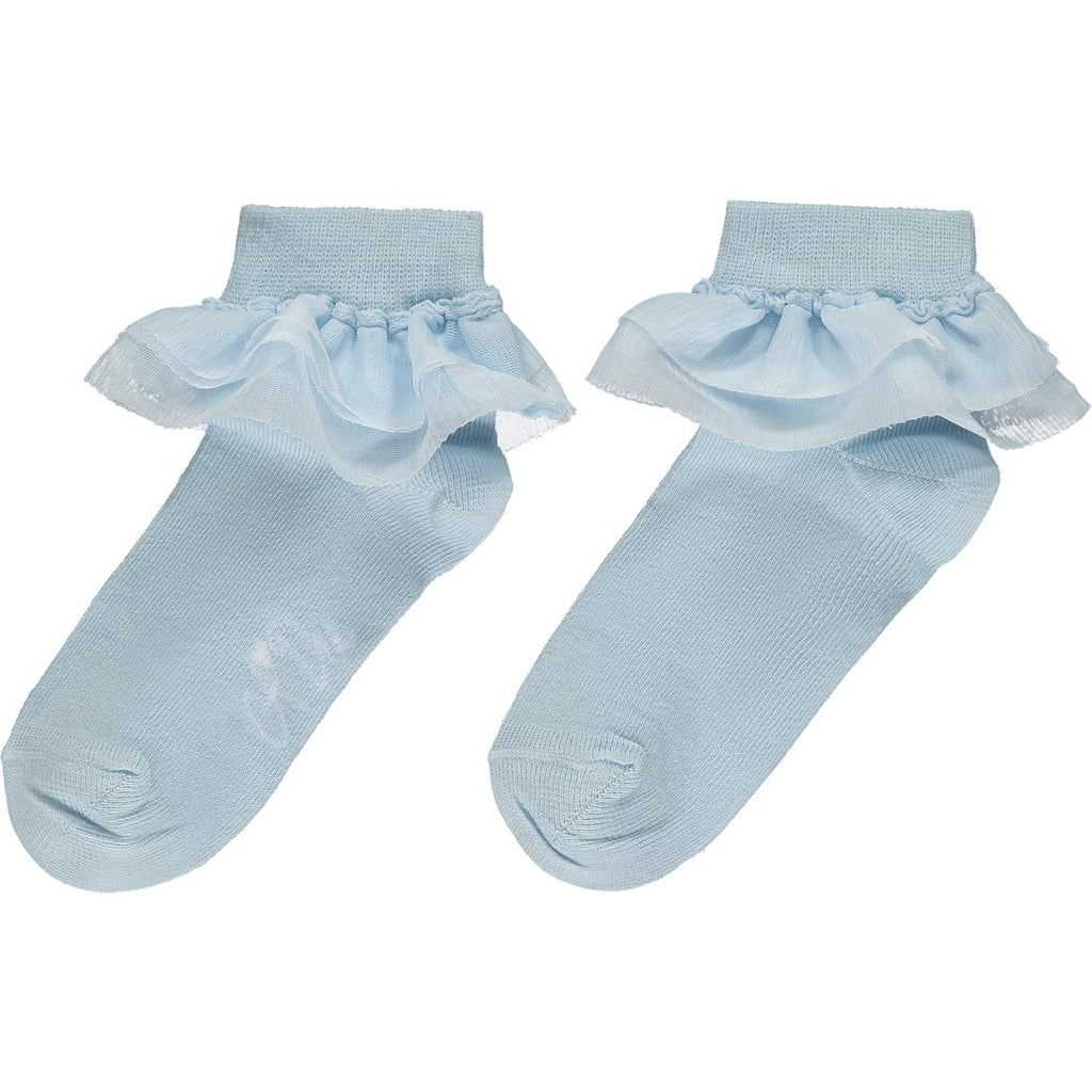 SS23 ADee VIVIANNA Sky Blue Frill Ankle Socks