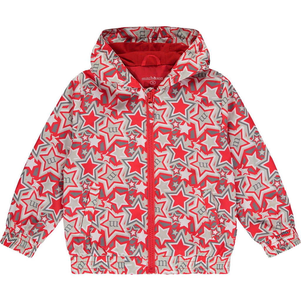 SS23 Mitch & Son LEVI Red & Grey Star Patterned Hooded Jacket / Coat