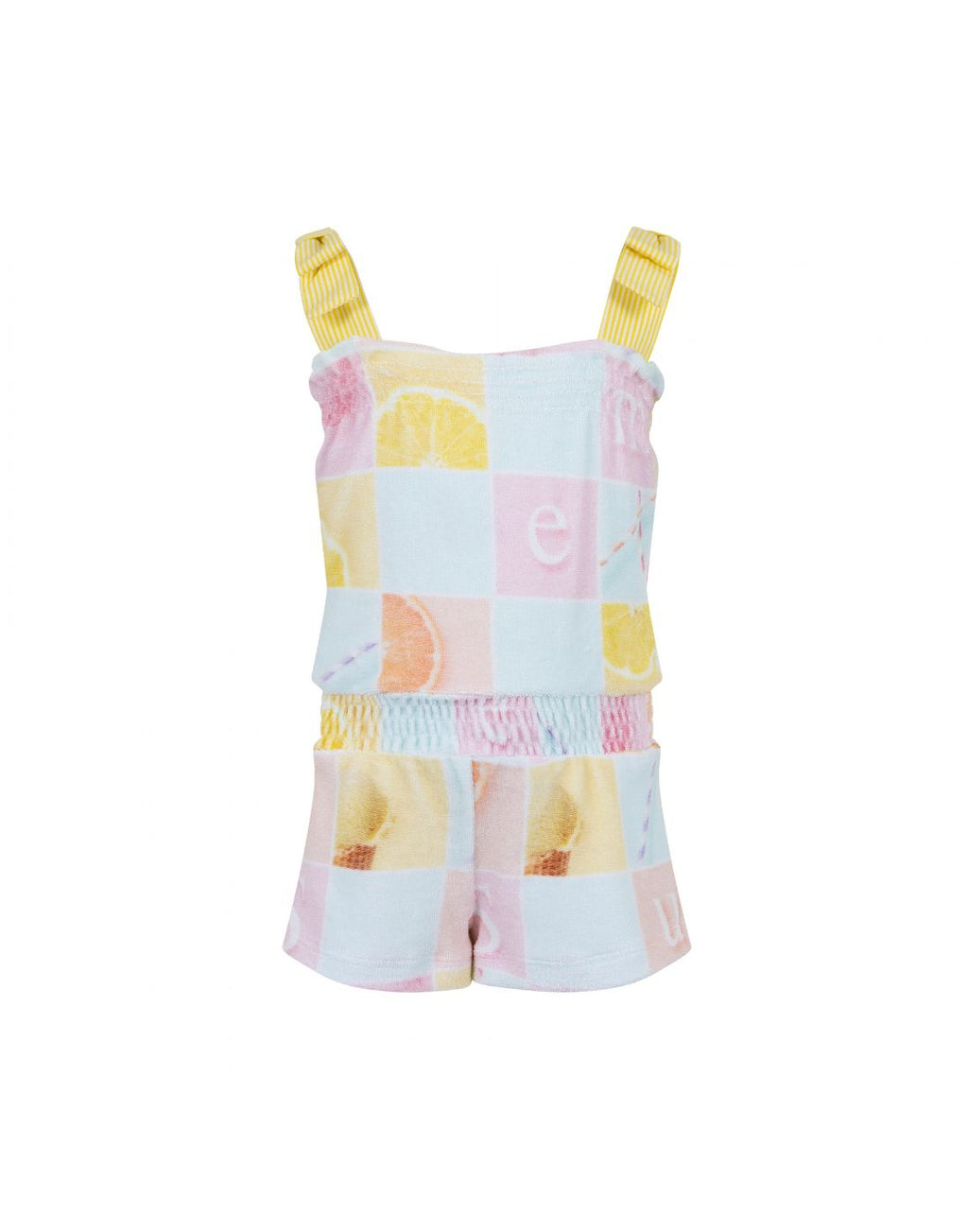 SS23 Lapin House Yellow Blue & Pink Ice Cream Fruit Letters & Squares Playsuit