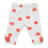 SS23 Little A HARLO Bright White & Coral Polka Dot Bow Frill Leggings Set