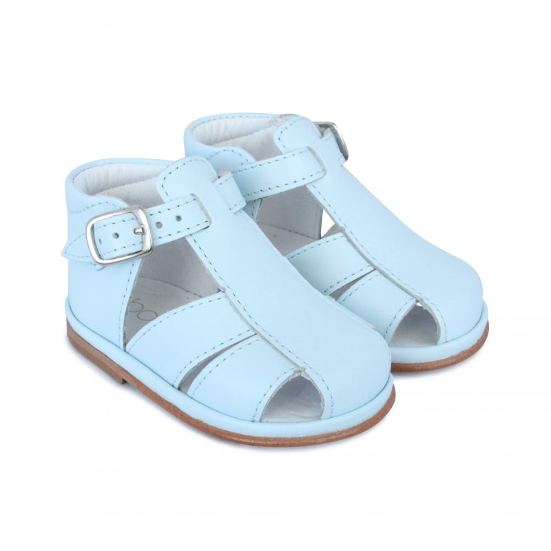 Borboleta Pale Blue Leather Guy Sandals