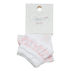 SS23 Little A GRACELYNN Pale Pink & White Striped Frill Ankle Socks
