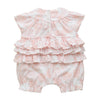SS23 Little A GLORIA Bright White & Pink Rose Bow Frill Romper