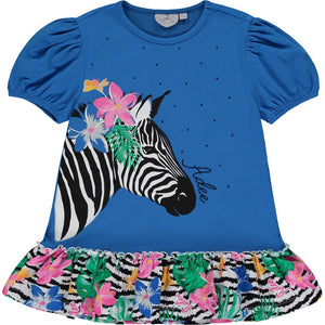 SS23 ADee WAVERLY Bright Blue Multicoloured Floral Zebra Leggings Set