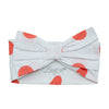 SS23 Little A HARRIETTE Bright White & Coral Polka Dot Heart Print Bow Headband
