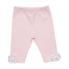 SS23 Little A GISELE Pale Pink Rose Bow Logo Frill Leggings Set