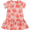 SS23 ADee YAEL Bright Coral & White Rose Print Bow Dress