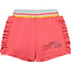 SS23 ADee UMME Bright Coral Stripe Frill Sweatshirt & Shorts Set