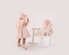 SS23 Little A GWENETH Bright White & Pink Rose Bow Frill Dress & Knickers Set