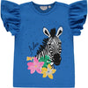 SS23 ADee WENDY Bright Blue Multicoloured Floral Zebra Shorts Set