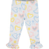 SS23 ADee VICTORIA Pale Pink Yellow Blue & White Frill Hearts Leggings Set