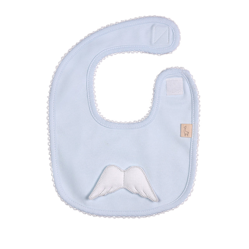 SS24 Baby Gi Pale Blue Cotton Angel Wings Bib