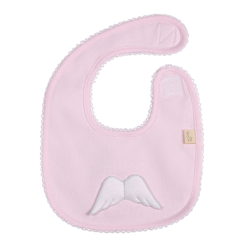 SS24 Baby Gi Pale Pink Cotton Angel Wings Bib