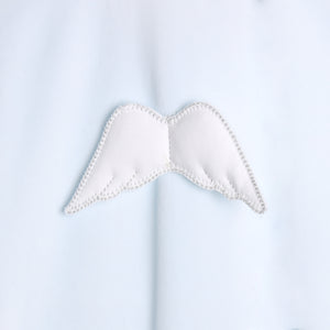 SS24 Baby Gi Pale Blue & White Velour Angel Wings Babygrow