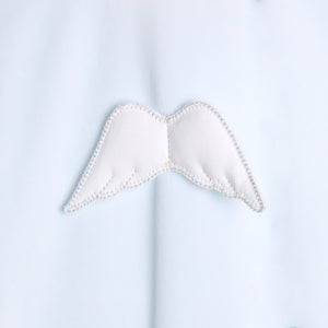 AW23 Baby Gi Pale Blue Angel Wings Velour Babygrow