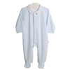 Baby Gi Pale Blue & White Velour Angel Wings Babygrow