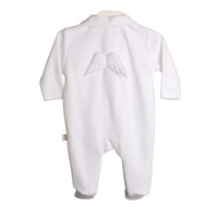 Baby Gi White Velour Angel Wings Babygrow