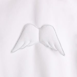Baby Gi White Velour Angel Wings Babygrow