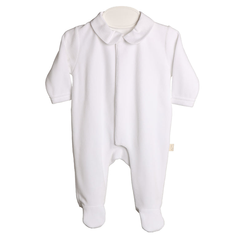 Baby Gi White Velour Angel Wings Babygrow