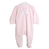 Baby Gi Pale Pink & White Velour Angel Wings Babygrow