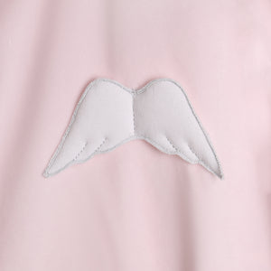 SS24 Baby Gi Pale Pink & White Velour Angel Wings Babygrow