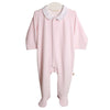 SS24 Baby Gi Pale Pink & White Velour Angel Wings Babygrow