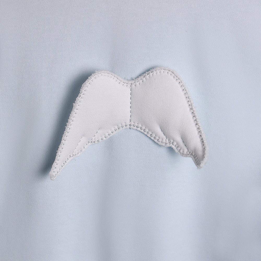Baby Gi Pale Blue Cotton Angel Wings Babygrow