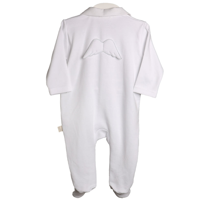 SS24 Baby Gi White Cotton Angel Wings Babygrow