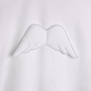 SS24 Baby Gi White Cotton Angel Wings Babygrow