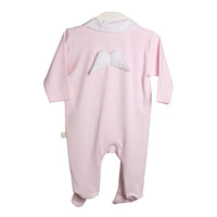 Baby Gi Pale Pink & White Cotton Angel Wings Babygrow
