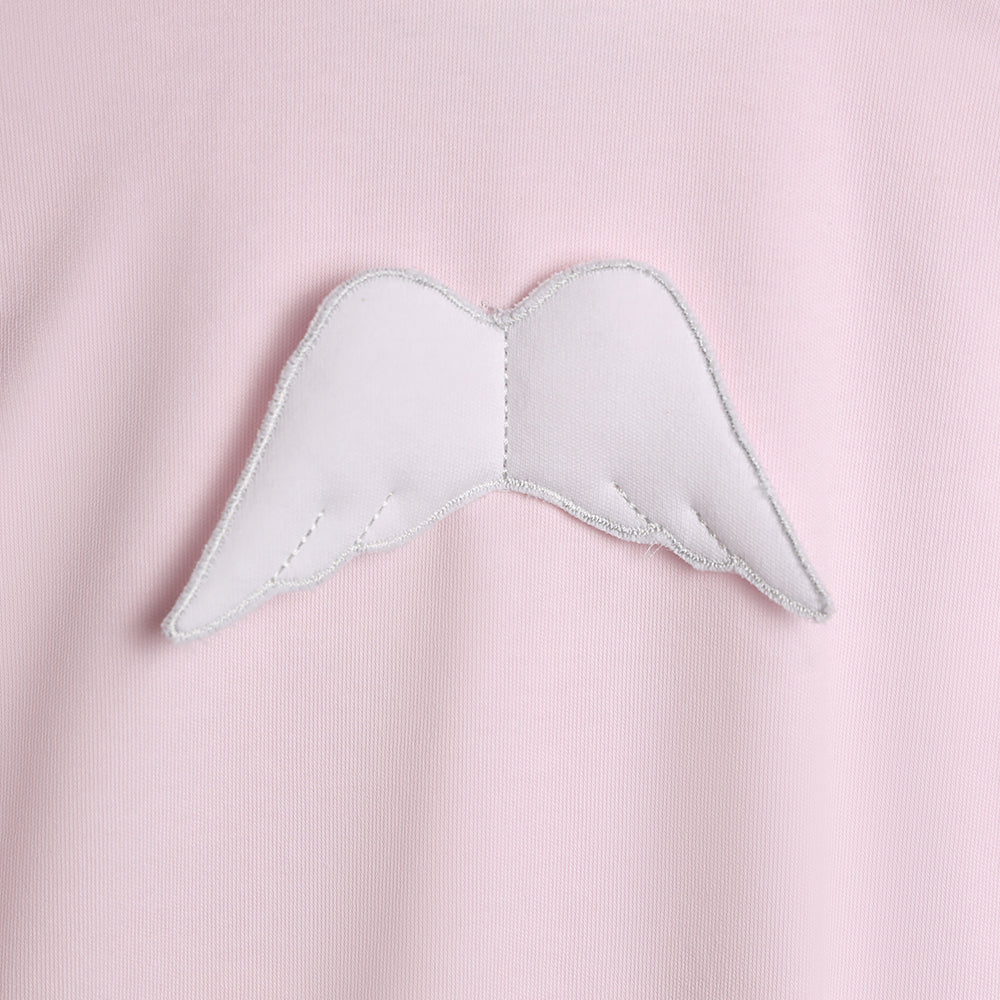Baby Gi Pale Pink & White Cotton Angel Wings Babygrow