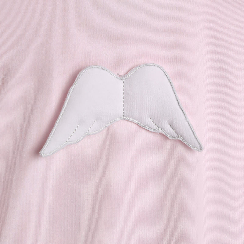 Baby Gi Pale Pink & White Cotton Angel Wings Babygrow