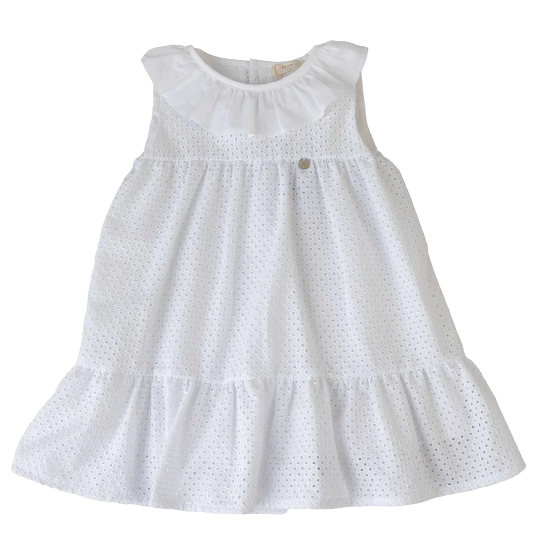 SS24 Baby Gi White Broderie Anglaise Frill Dress Theodore Couture