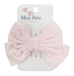 Meia Pata PINK Velvet Hair Clip Bow