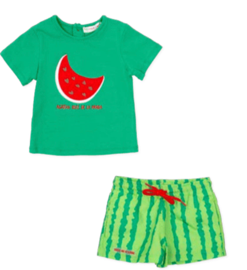 SS21 Agatha Ruiz De La Prada Baby Green Watermelon Shorts Set