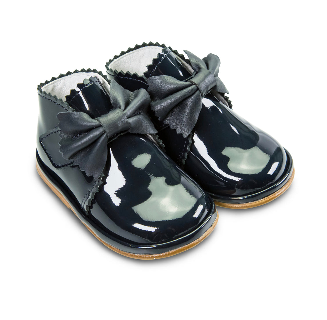 AW24 Borboleta Navy Blue Patent Leather Sharon Boots Theodore Couture