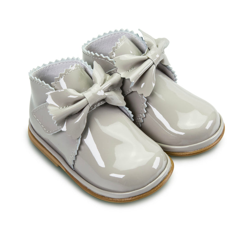 AW24 Borboleta Grey Patent Leather Sharon Boots