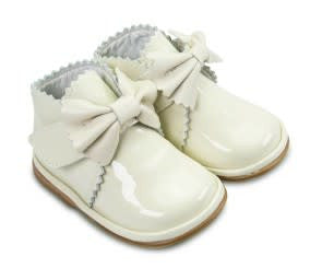 AW24 Borboleta Ivory Patent Leather Sharon Boots