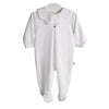 Baby Gi White Velour Scallop Babygrow